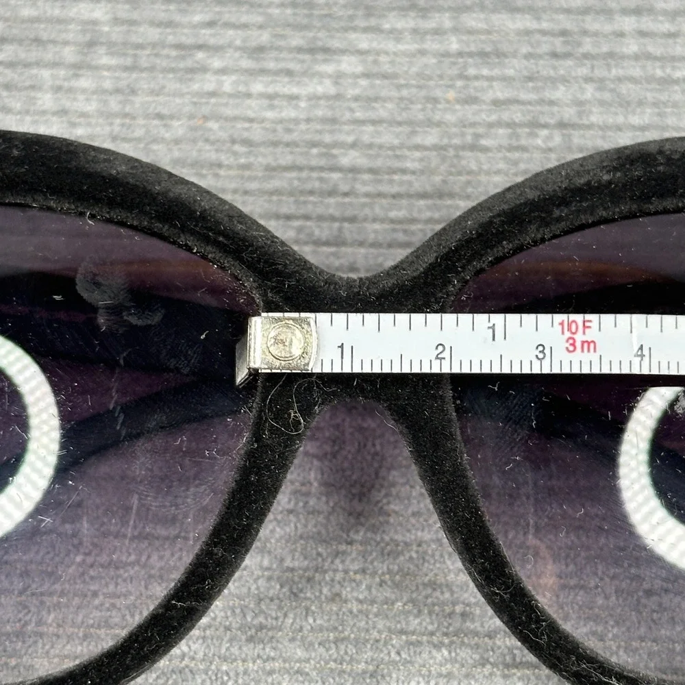 Italia Independent Black Velvet Cat Eye Sunglasses Made in Italy 092V/009 Y2k